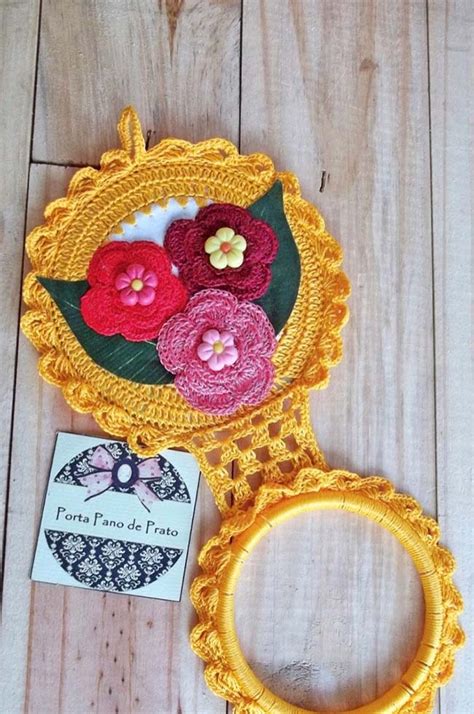 porta pano de prada crochet cd|Porta pano de prato de crochê feito com CD .